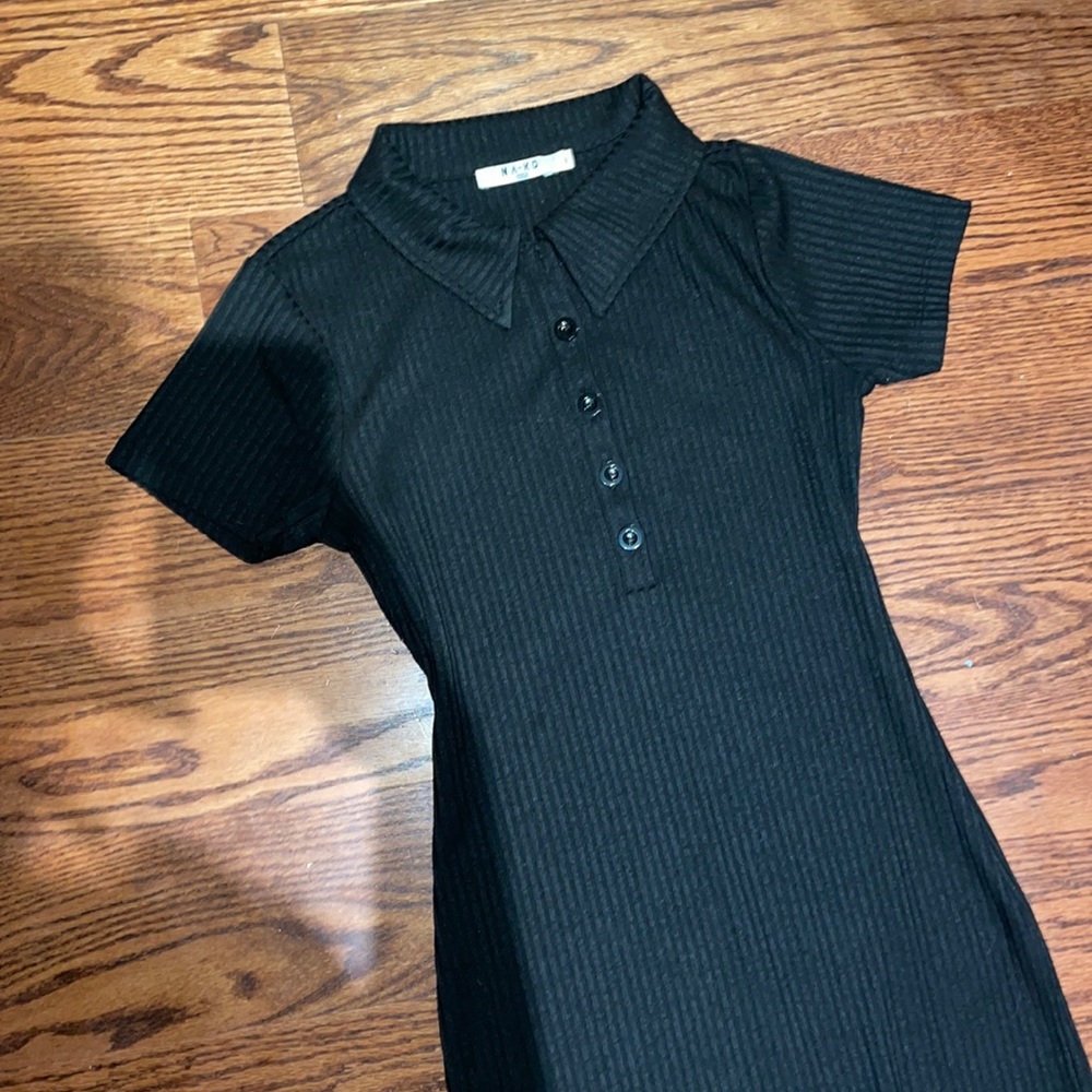 Knit midi dress with slit